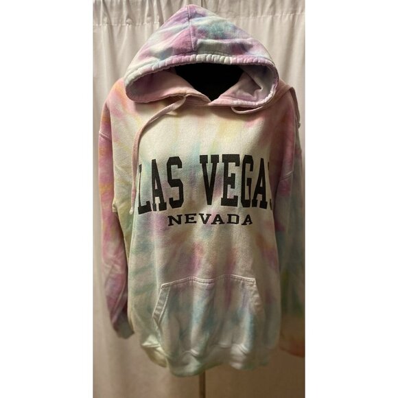 Las Vegas Nevada Tie Dyed Hoodie Women Large Pullover Destination USA - Picture 1 of 13